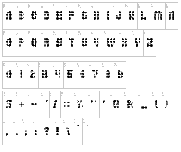 Far Spot font map